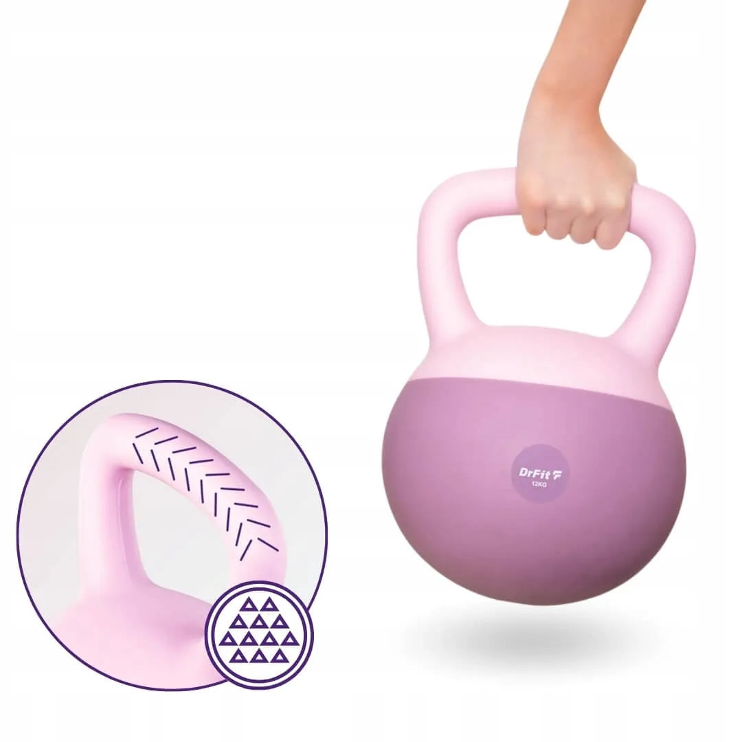 DrFit Kettlebell svoris, mankštos svoris, fioletinė spalva, 12 kg