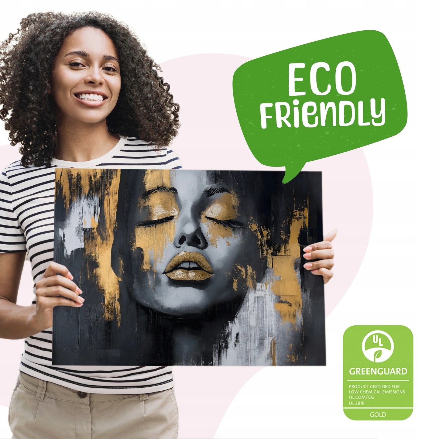 Drobė su paveikslu Moters veido abstrakcija, didelis XXL, svetainei ir miegamajam 120x80cm