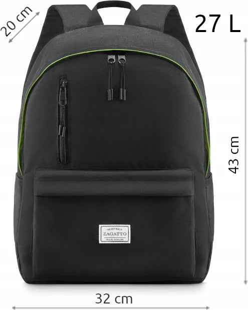 Jaunimo kuprinė mokyklai ir darbui Zagatto, juoda, sportinio stiliaus, unisex