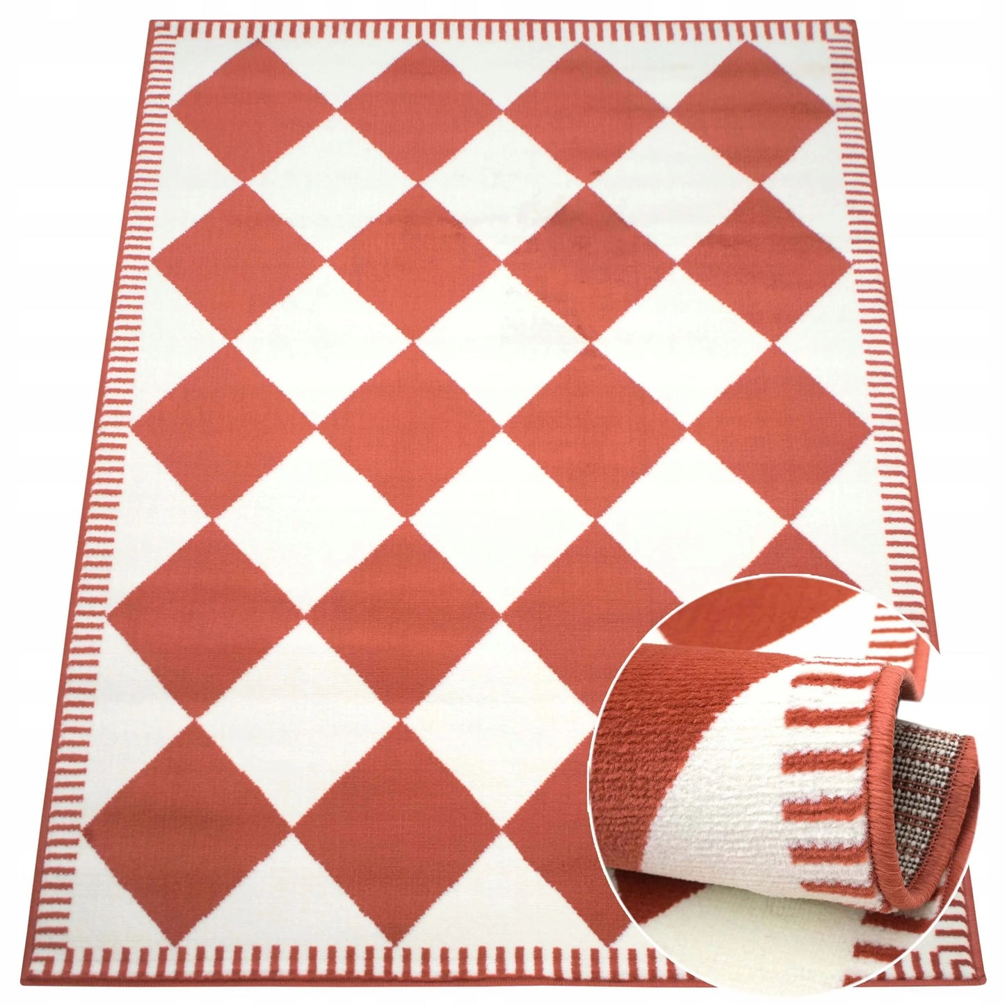 Modernus geometrinis kilimas Eureka Home 120x170 cm - raudonas