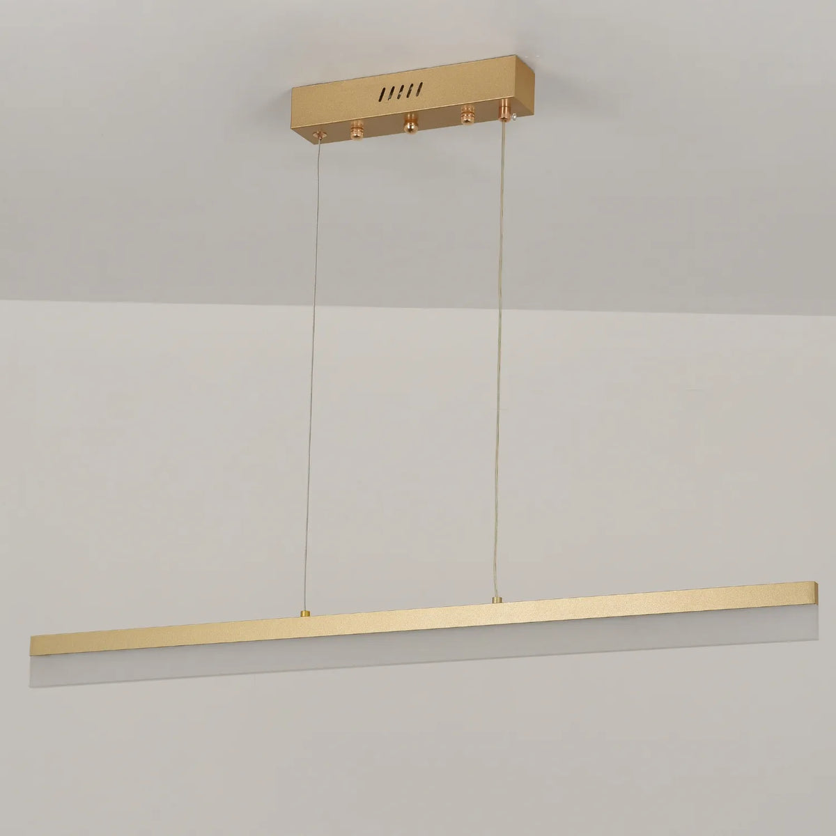 Modernus pakabinamas lubinis LED šviestuvas su pulteliu, auksinis, 23 W, 80 cm