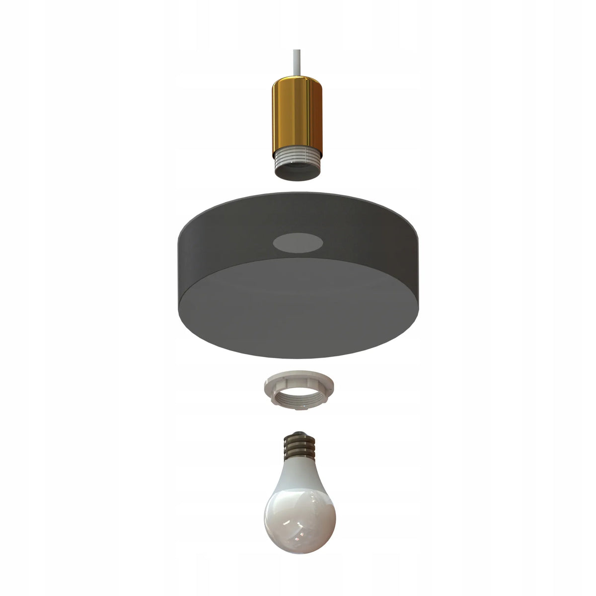 Pakabinamas lubinis šviestuvas virš stalo „Classic Spot Z200“ LED E27, juodos ir auksinės spalvos