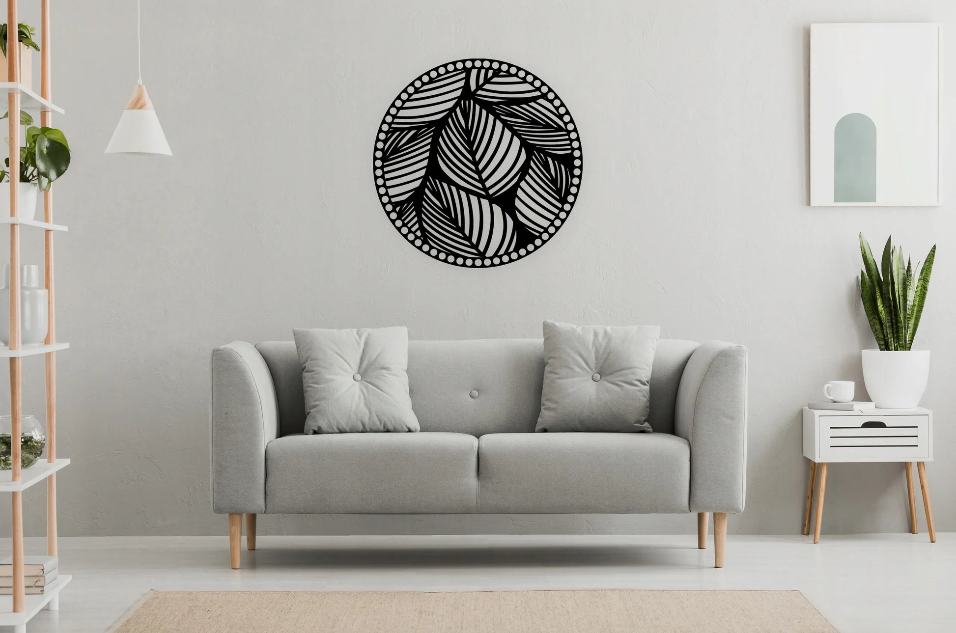 3D sieninis dekoras svetainei LIŚCIE, ažūrinis, 50 cm, A123