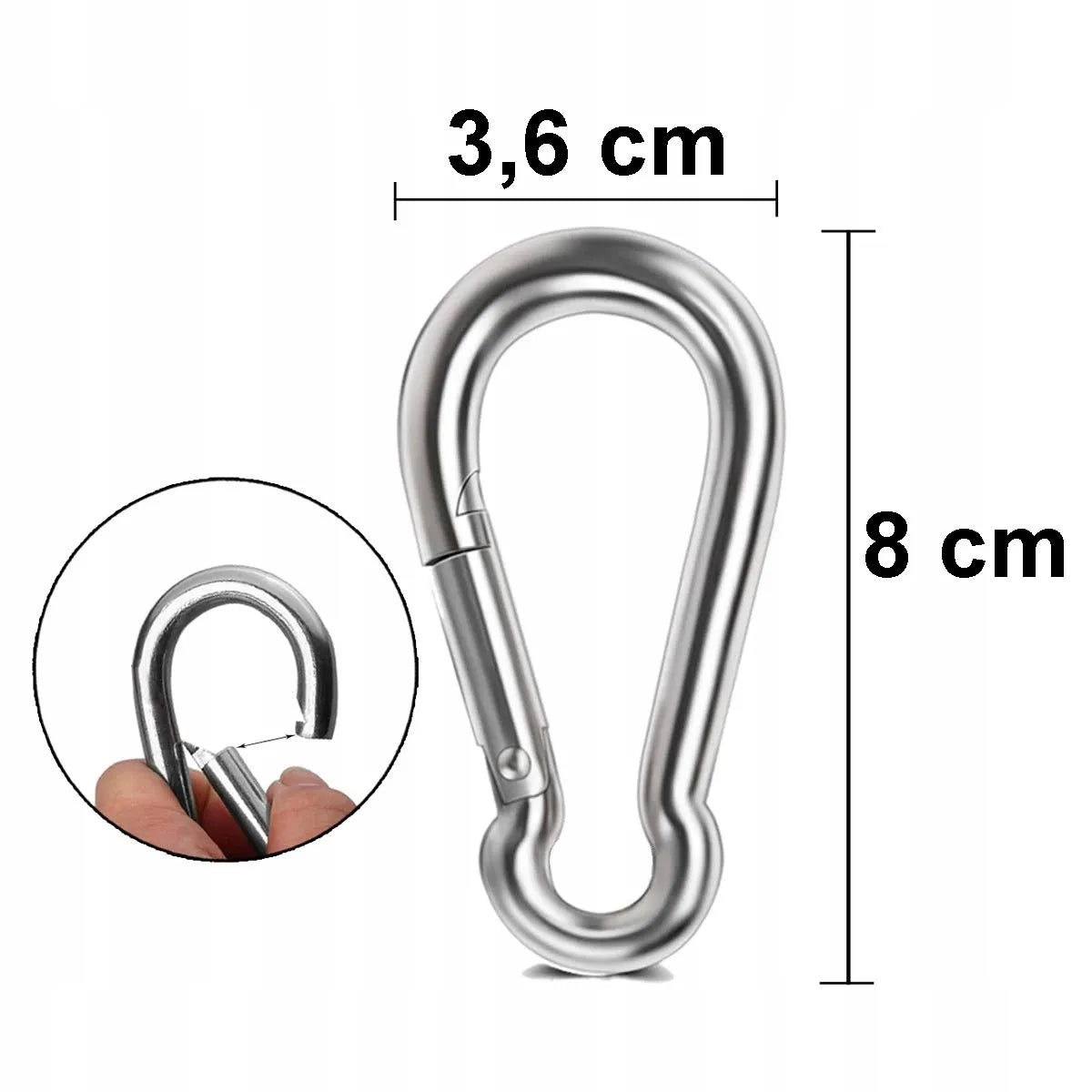 3x nerūdijančio plieno karabinai Tojato FG09072