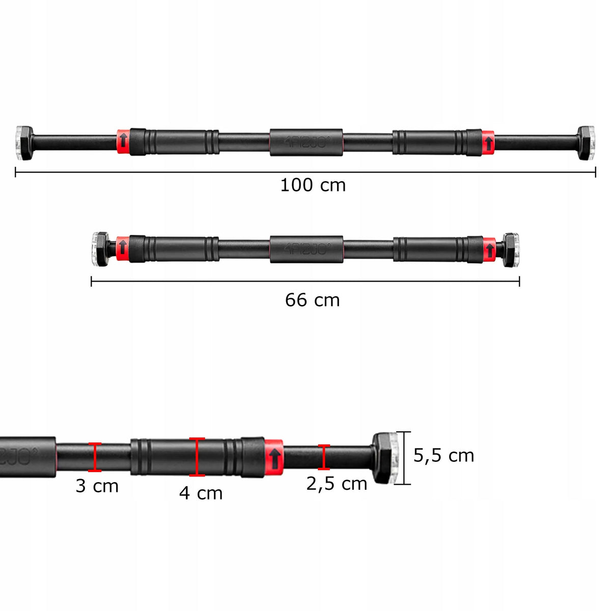 4FIZJO reguluojamas prisitraukimų skersinis 66–100 cm