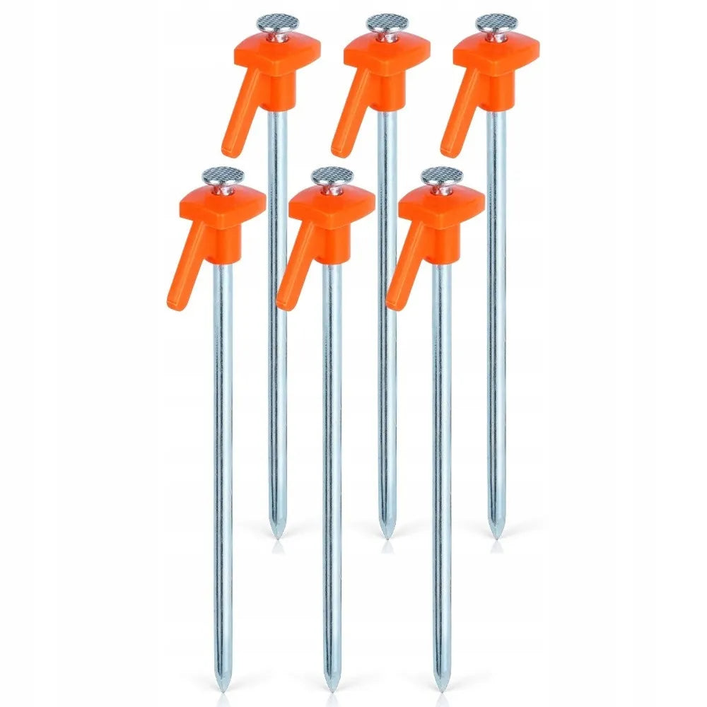 6x metaliniai palapinės kuolai, 21 cm