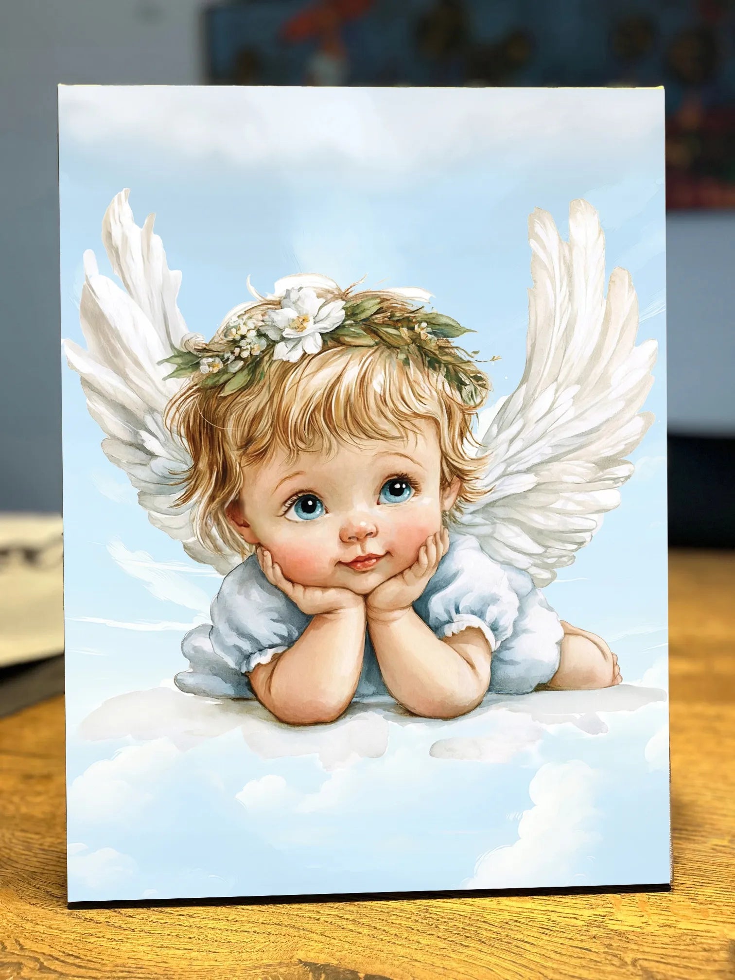 Angelas sargas ant drobės vaikams 30x40cm vaiko kambariui #914