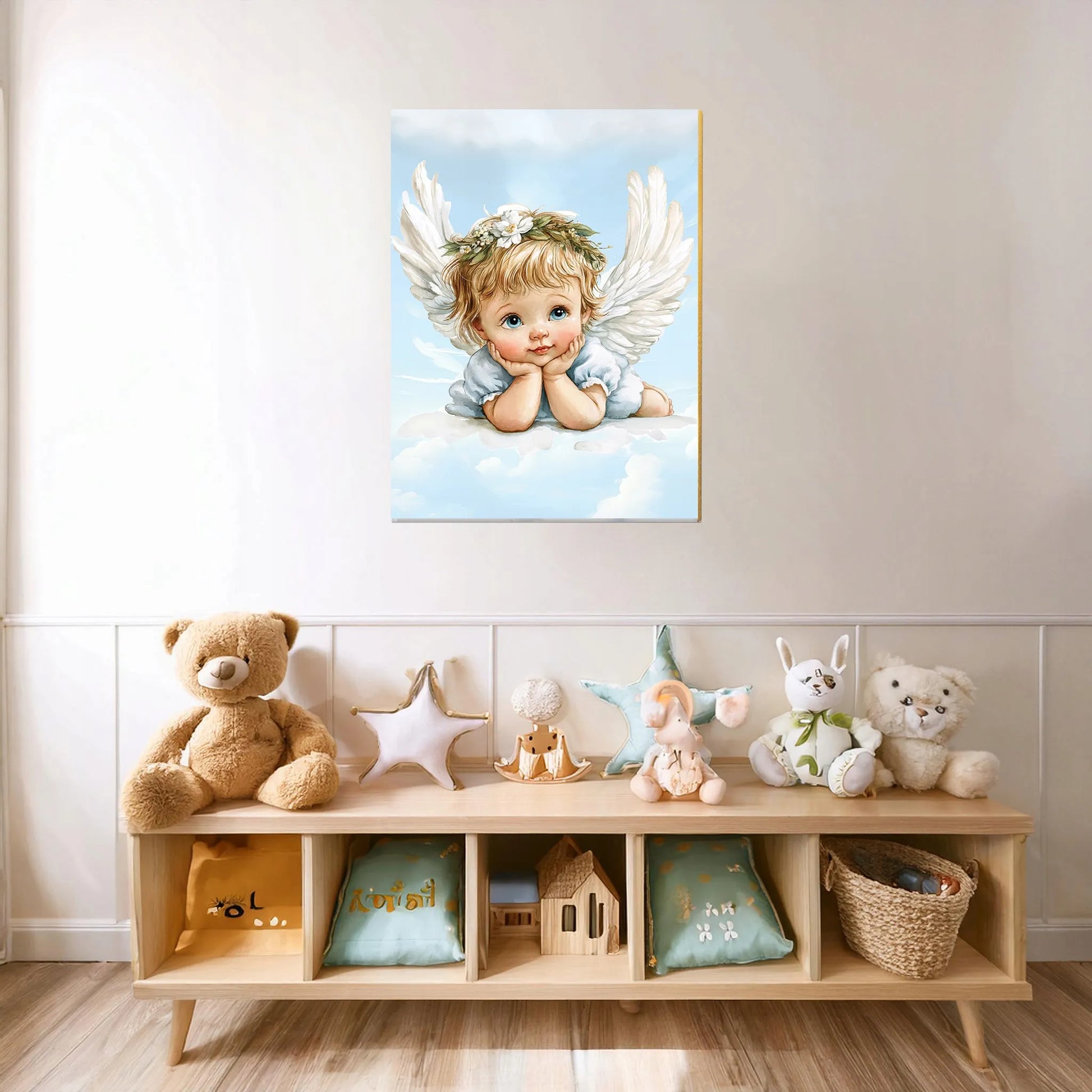 Angelas sargas ant drobės vaikams 30x40cm vaiko kambariui #914