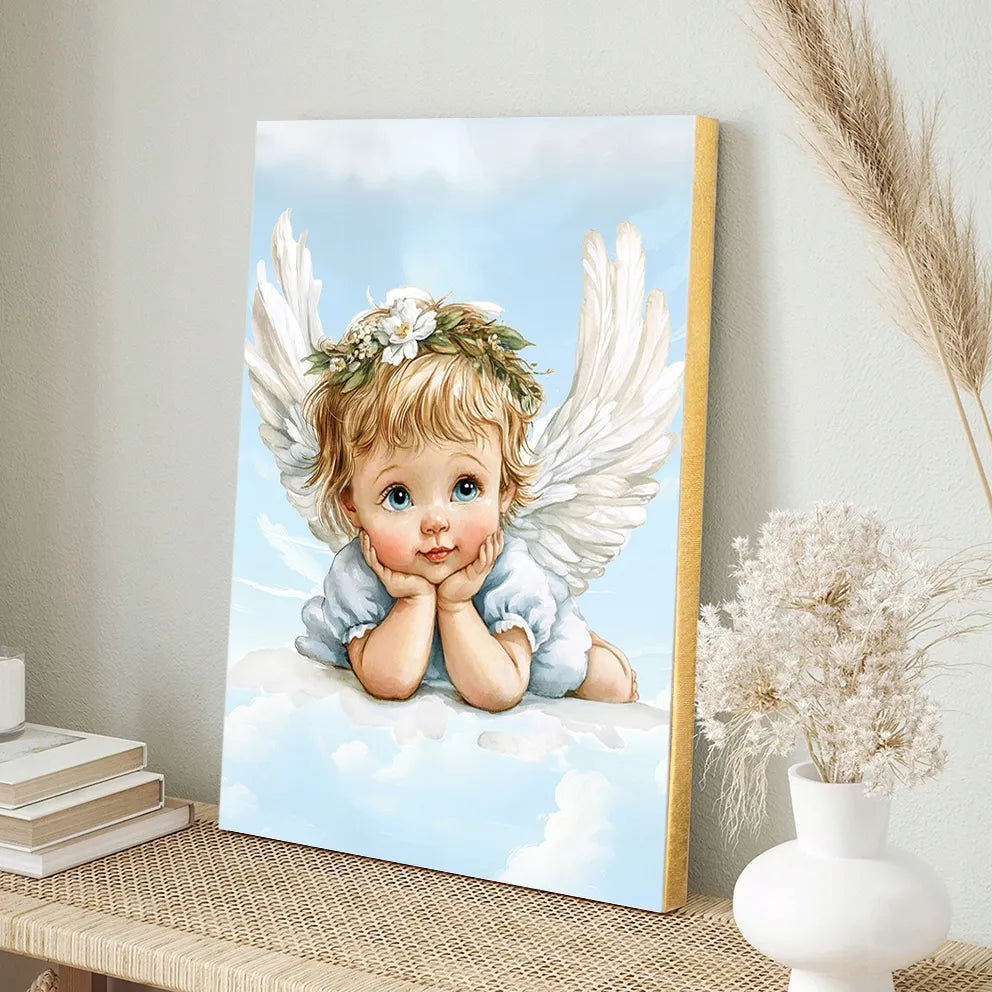 Angelas sargas ant drobės vaikams 30x40cm vaiko kambariui #914