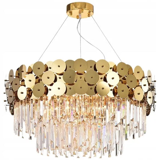 Auksinė krištolinė pakabinama lubinė lempa LED Gold Glamour TOOLIGHT