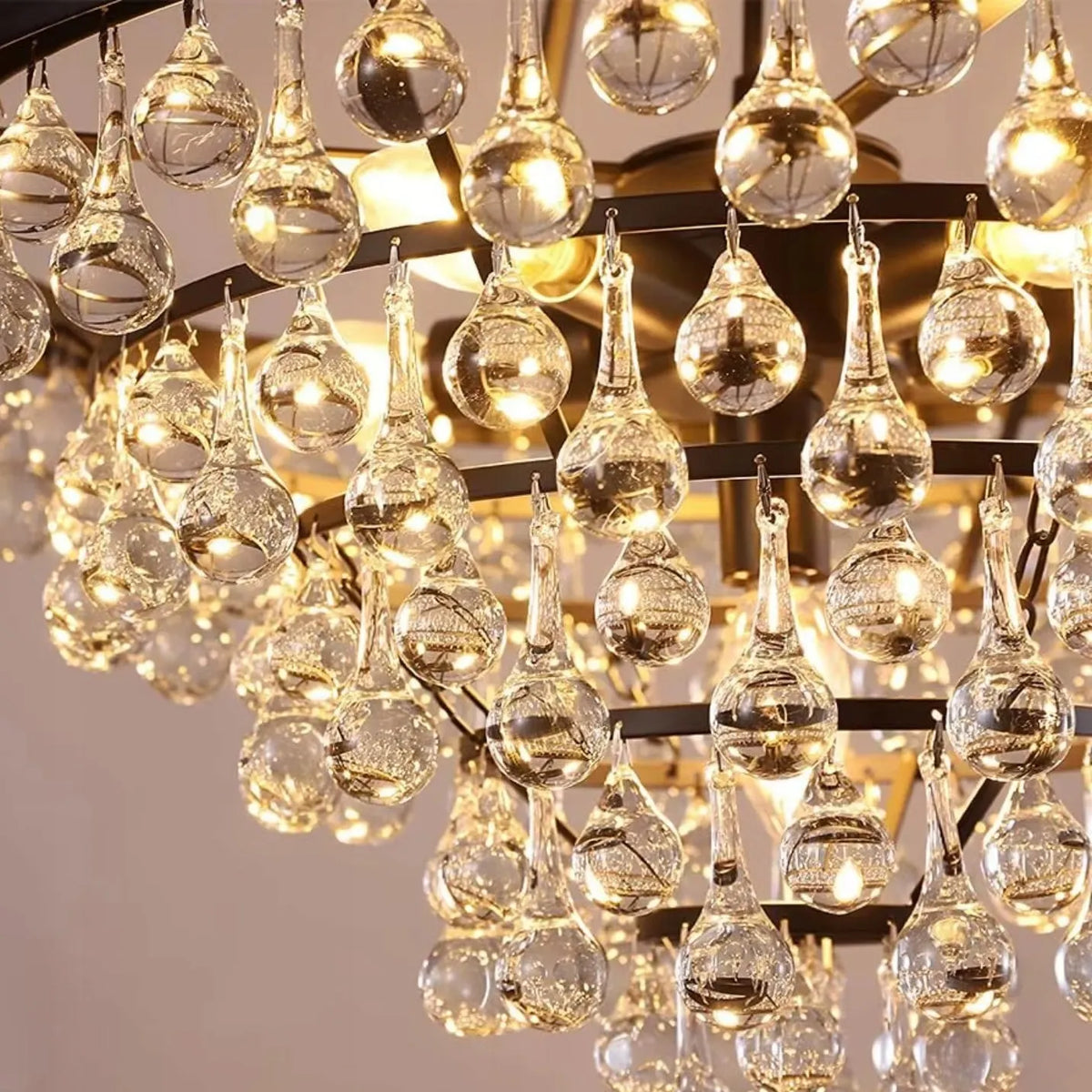 Auksinė pakabinama krištolinė lubinė lempa „Glamour“ TOOLIGHT App1621