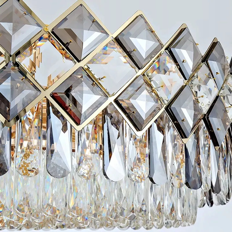Auksinis krištolinis pakabinamas lubinis šviestuvas „Glamour“ 8 × E14 TOOLIGHT
