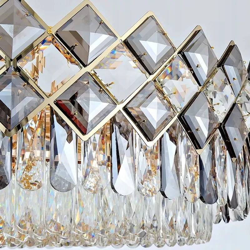 Auksinis krištolinis pakabinamas lubinis šviestuvas „Glamour“ 8 × E14 TOOLIGHT
