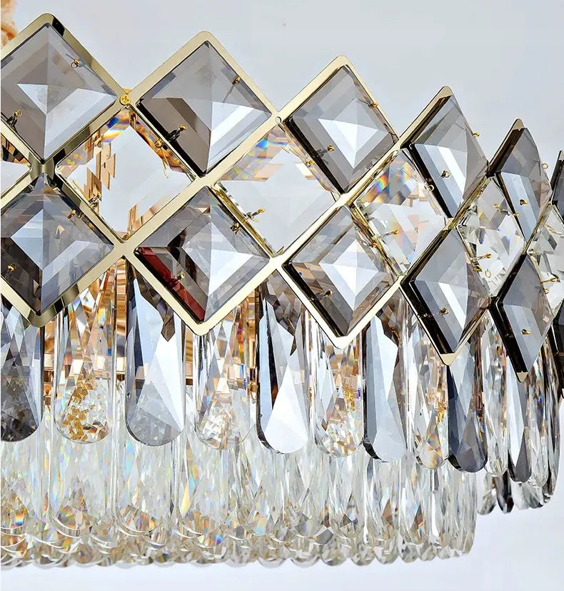 Auksinis krištolinis pakabinamas lubinis šviestuvas „Glamour“ – 8 × E14 TOOLIGHT