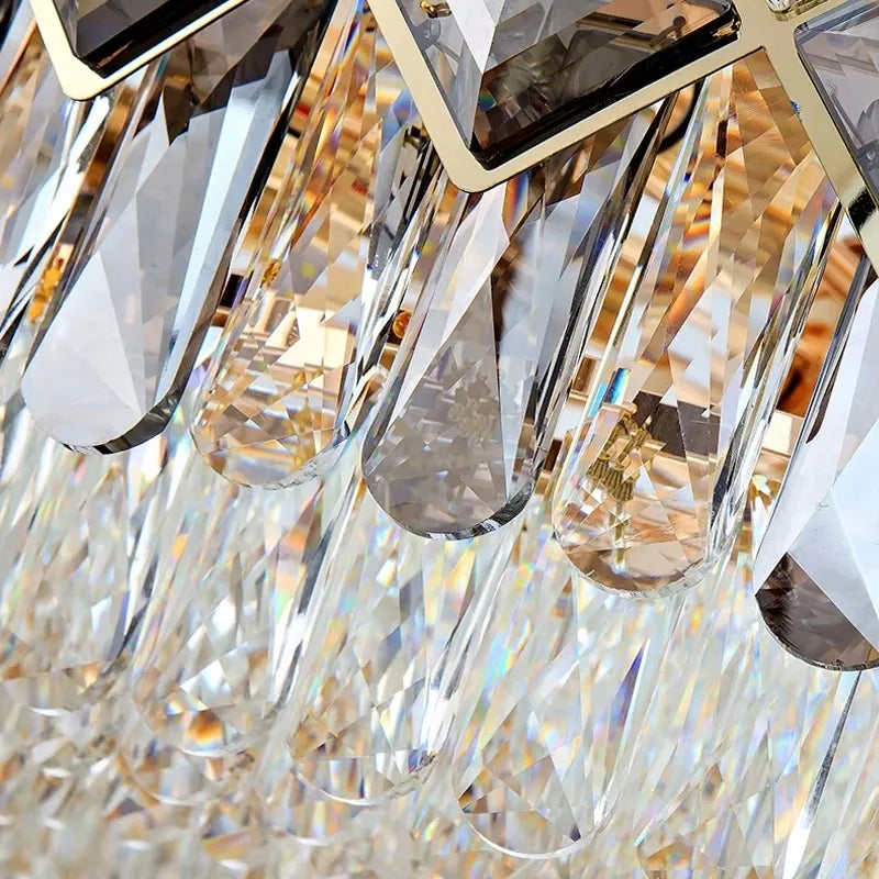 Auksinis krištolinis pakabinamas lubinis šviestuvas „Glamour“ 8 × E14 TOOLIGHT