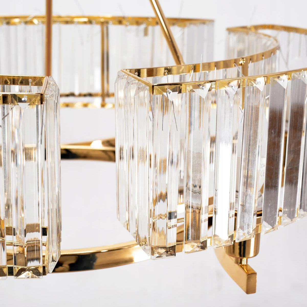 Auksinis lubinis pakabinamas šviestuvas svetainei, krištolinis sietynas GOLD, didelis, 83 cm, APP789