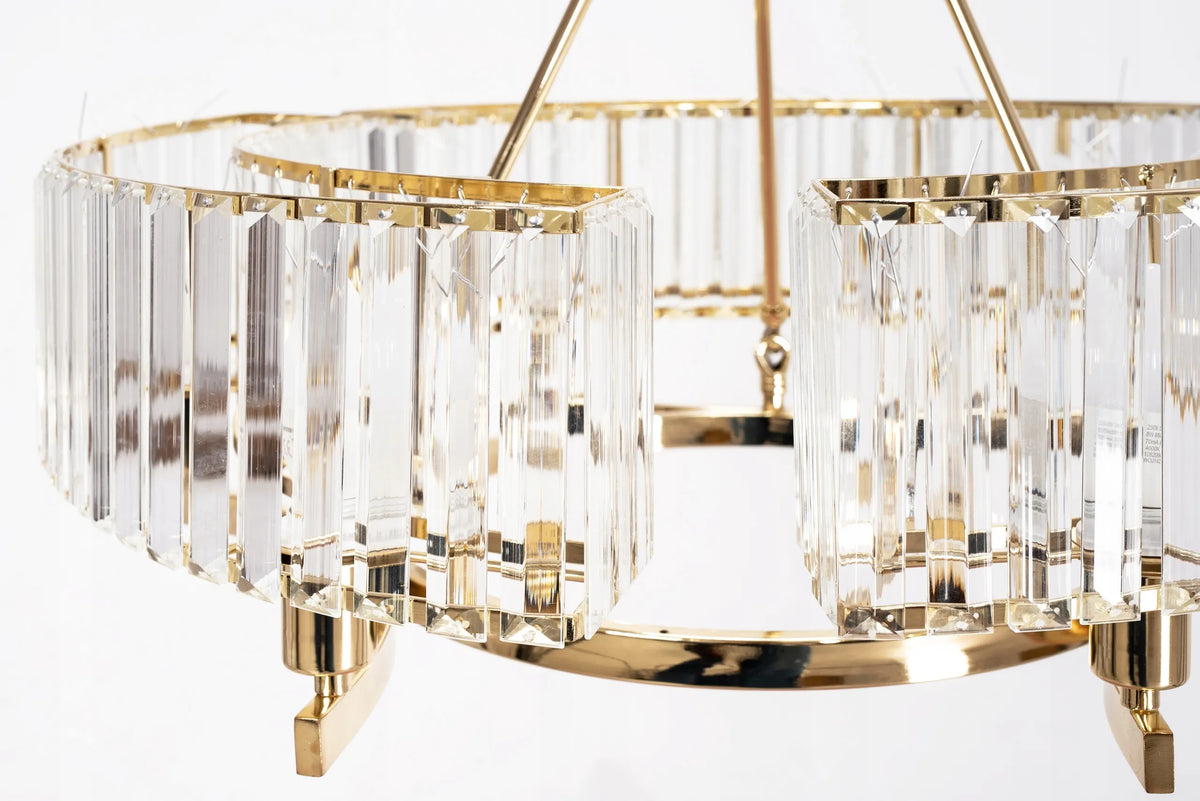 Auksinis lubinis pakabinamas šviestuvas svetainei, krištolinis sietynas GOLD, didelis, 83 cm, APP789