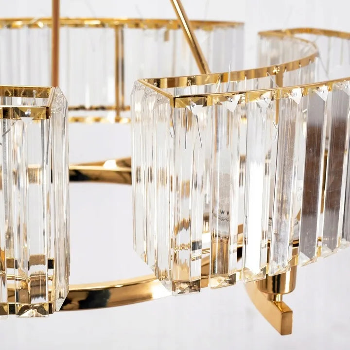 Auksinis lubinis pakabinamas šviestuvas svetainei, krištolinis sietynas GOLD, didelis, 83 cm, APP789