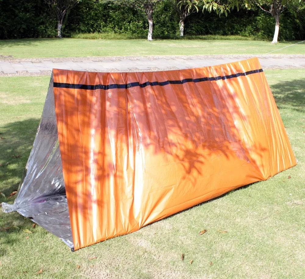 AVARINĖ išgyvenimo palapinė TERMINĖ folija LifeTent 2-vietė 240x150x90 cm