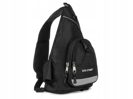 BAG STREET sportinė kuprinė ant vieno peties, vandeniui atspari, juoda