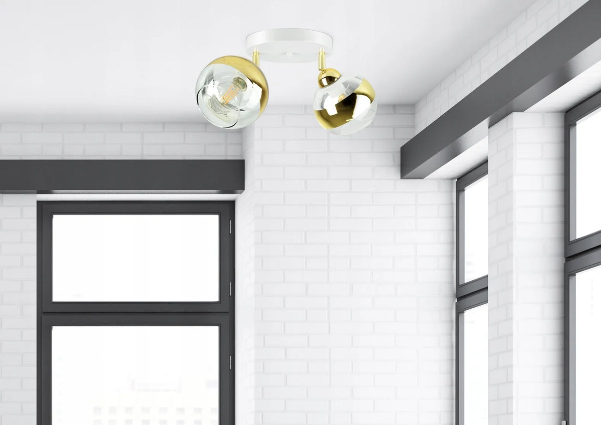 Baltai auksinis lubinis šviestuvas GLASS EG2 LED