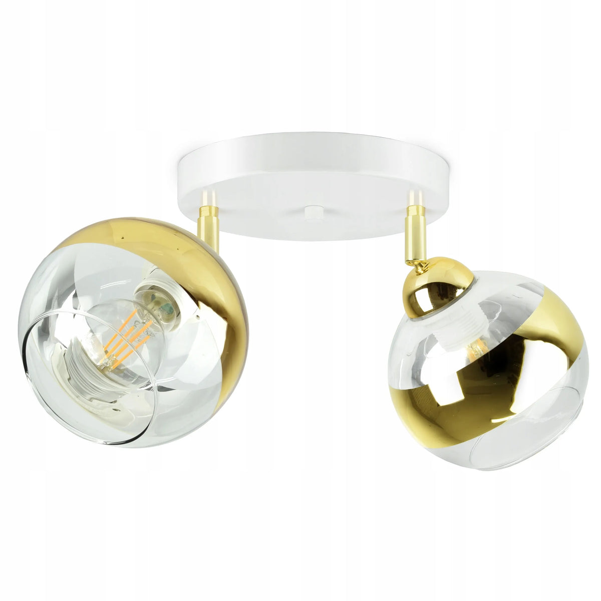 Baltai auksinis lubinis šviestuvas GLASS EG2 LED
