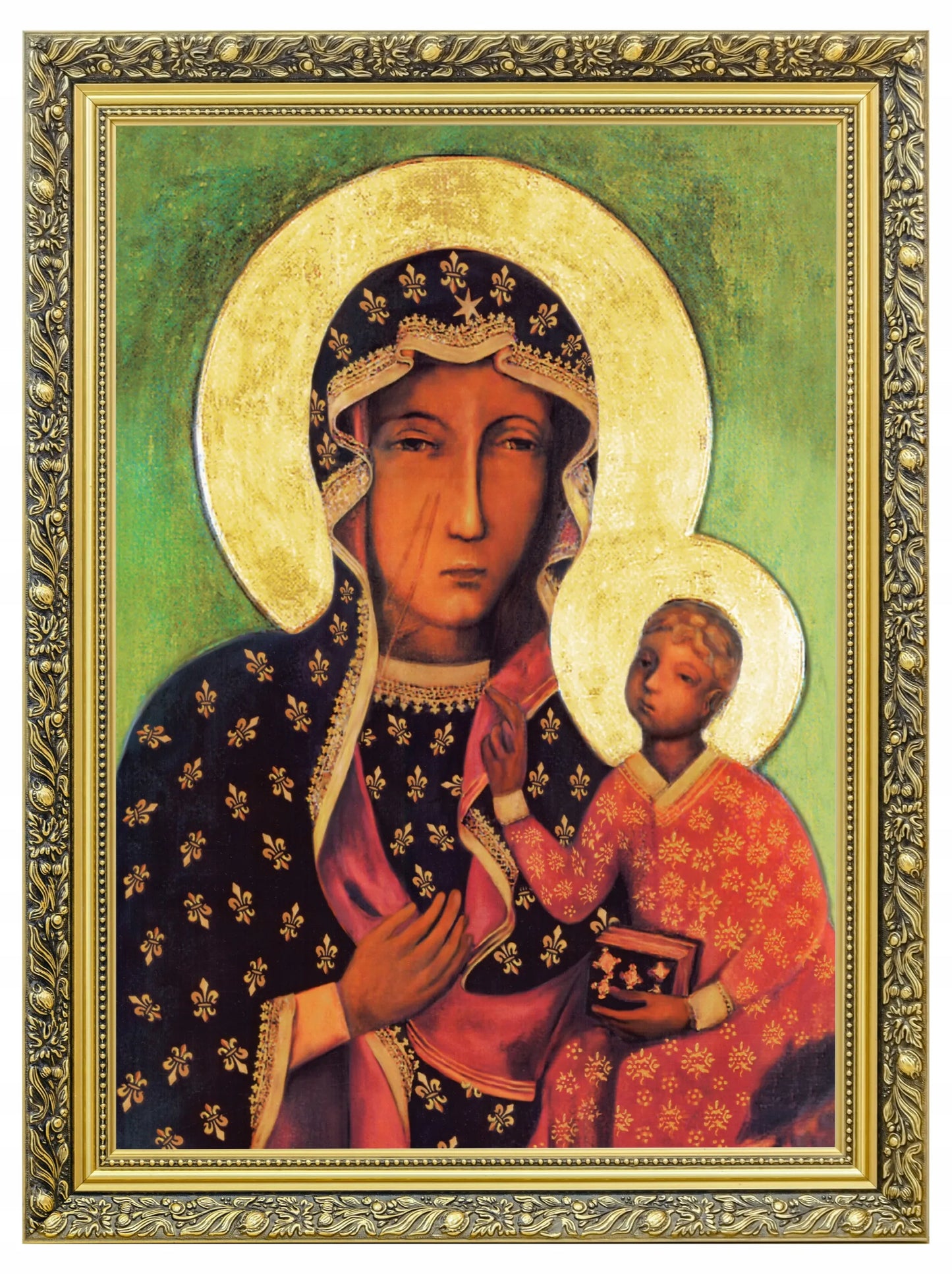 Čenstakavos Dievo Motina, auksinis rėmelis, 60x80