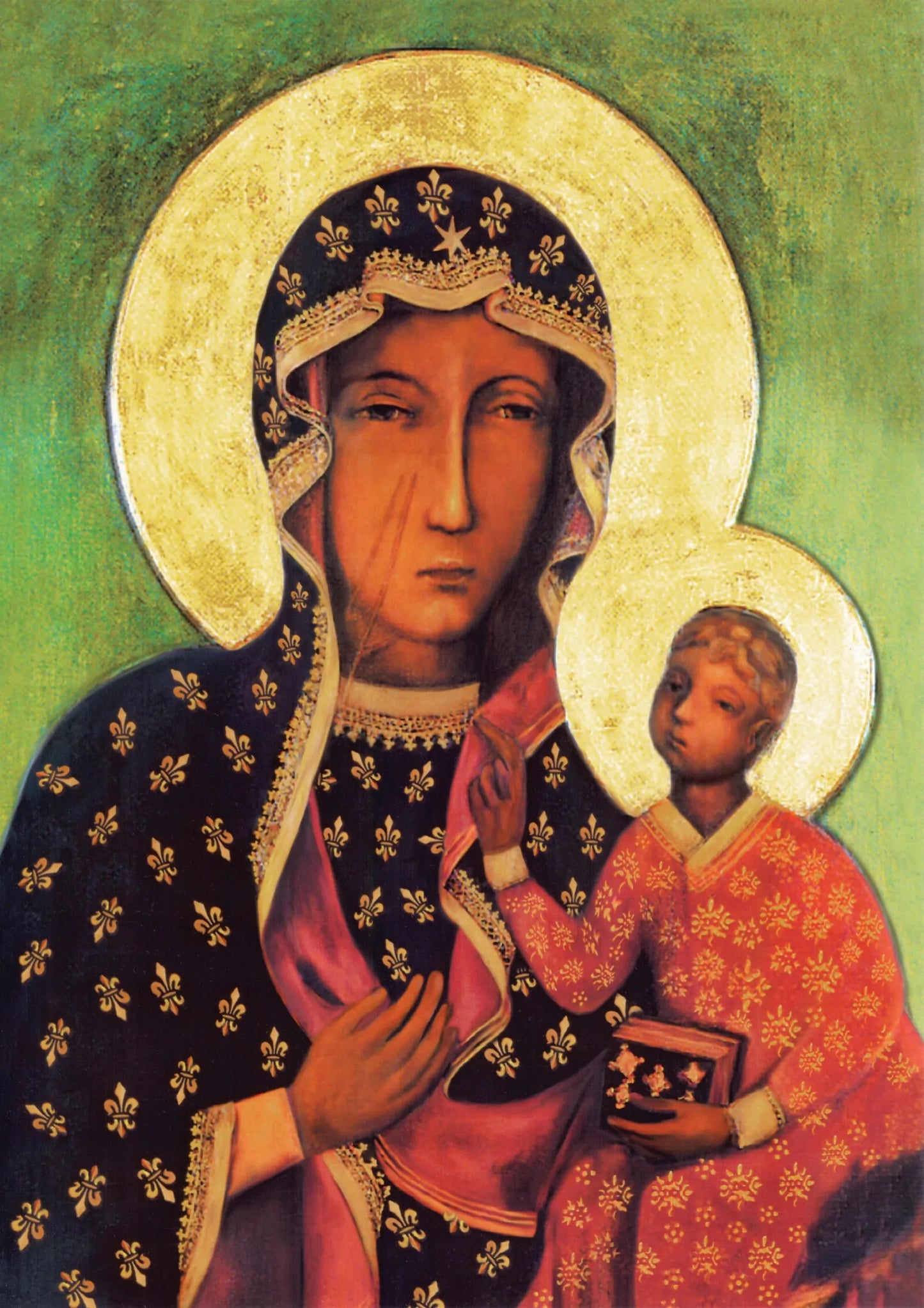 Čenstakavos Dievo Motina, auksinis rėmelis, 60x80