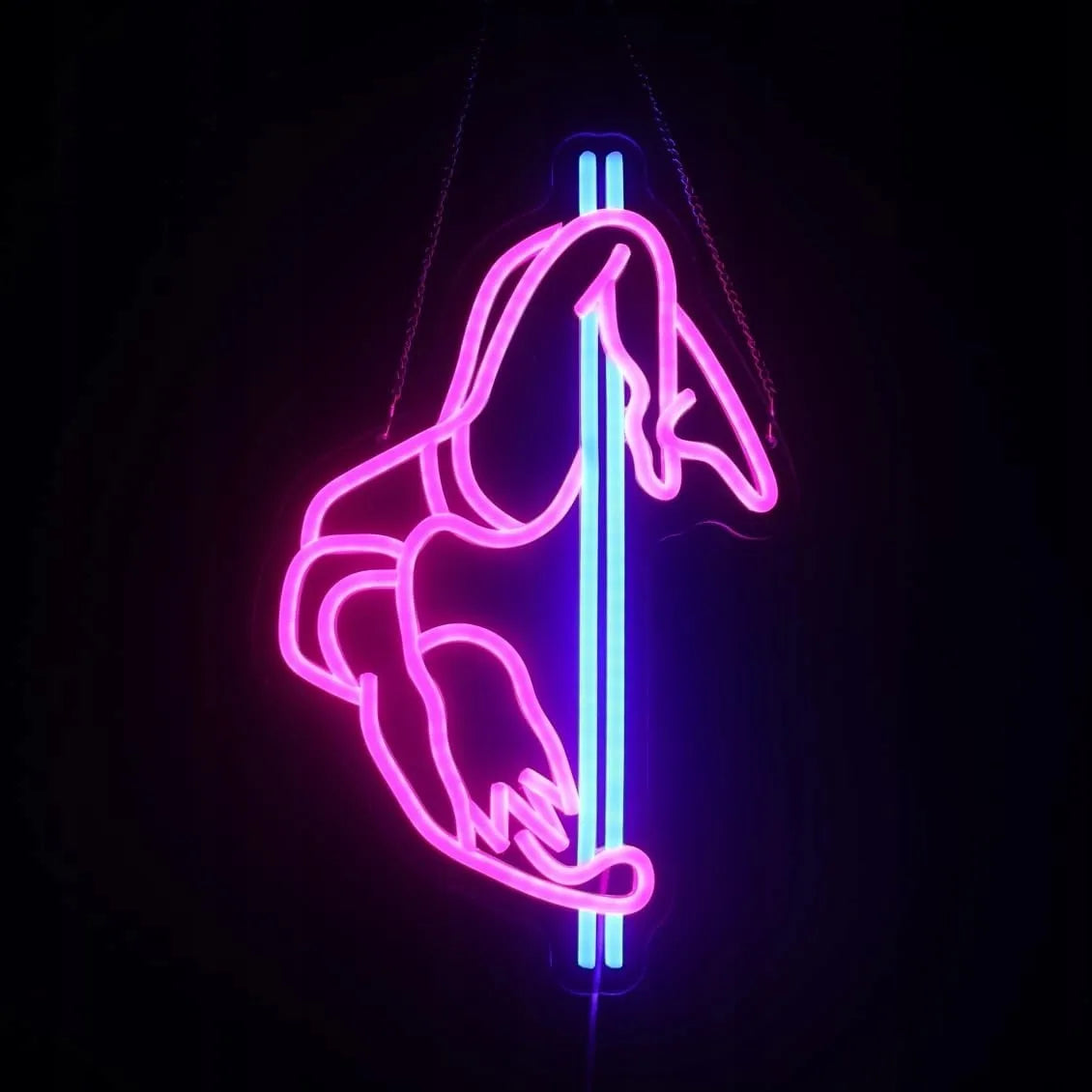 Dekoratyvinis LED neoninis ženklas Wanxing SEXY DANCING GIRL, spalvotas, pritemdomas, 39x25 cm, USB