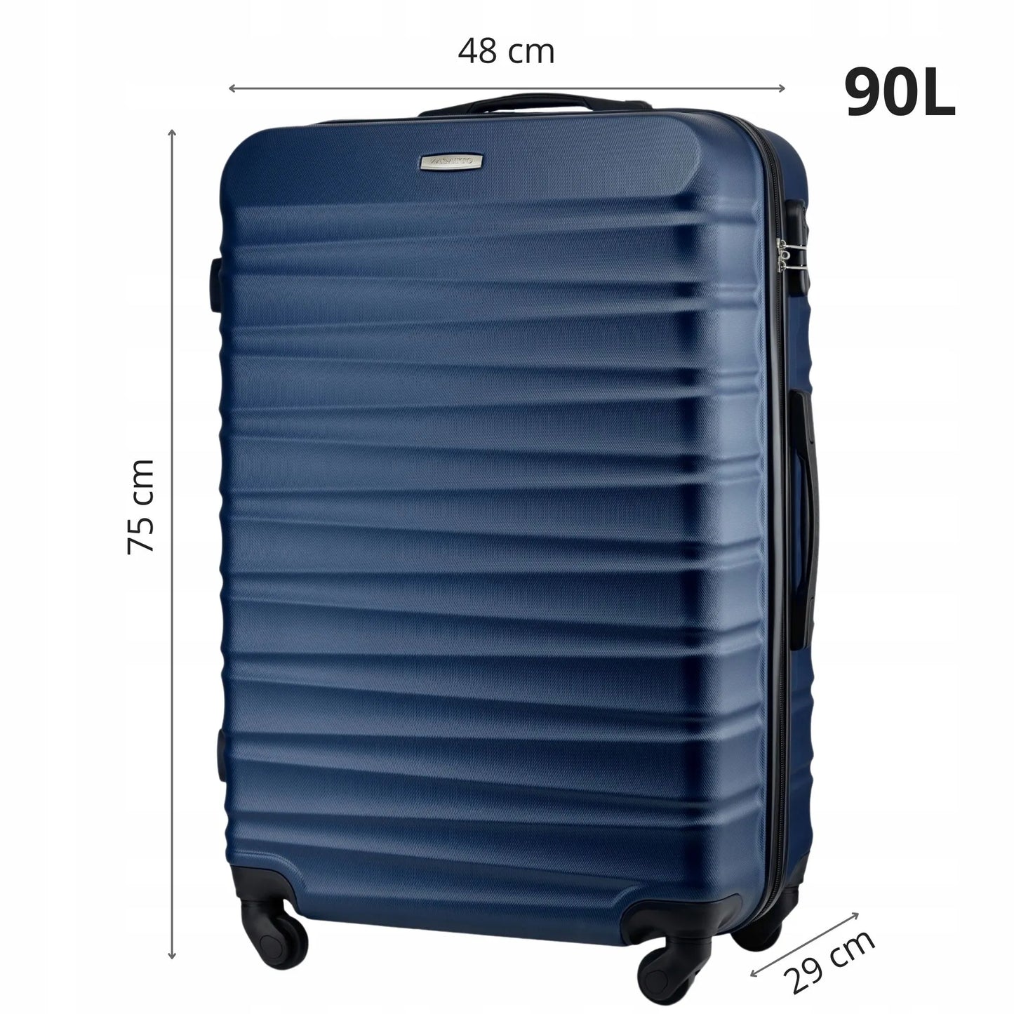 Didelis kietas Zagatto kelioninis lagaminas su ratukais, 90L, XXL