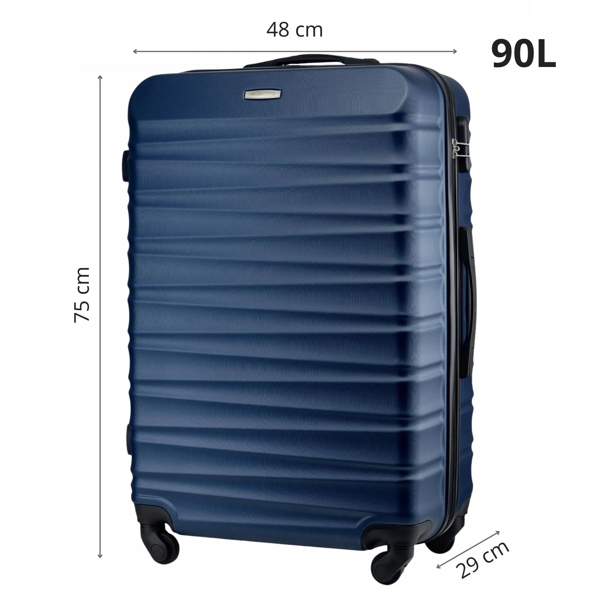 Didelis kietas Zagatto kelioninis lagaminas su ratukais, 90L, XXL