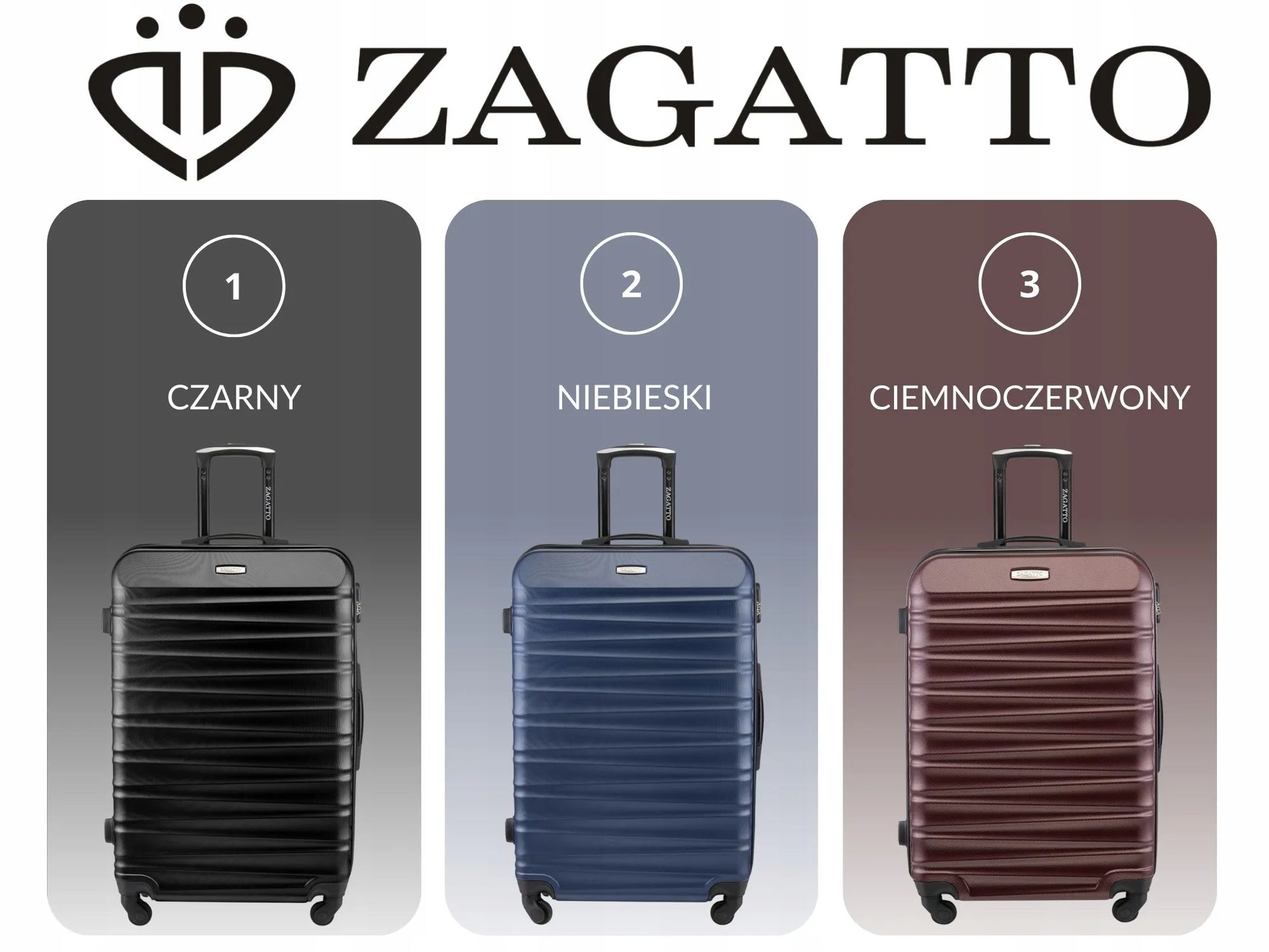 Didelis kietas Zagatto kelioninis lagaminas su ratukais, 90L, XXL