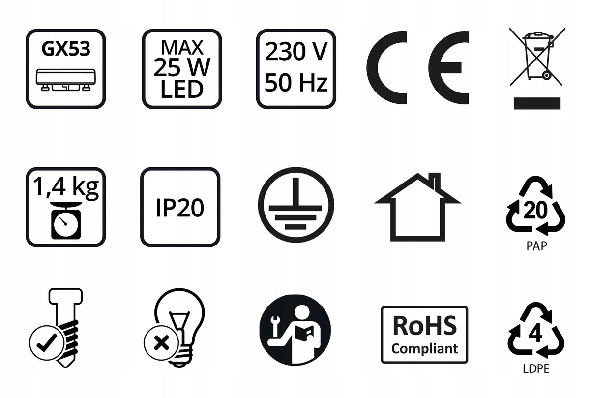 Didelis minimalistinis juodas loft stiliaus lubinis šviestuvas – 6 × GX53