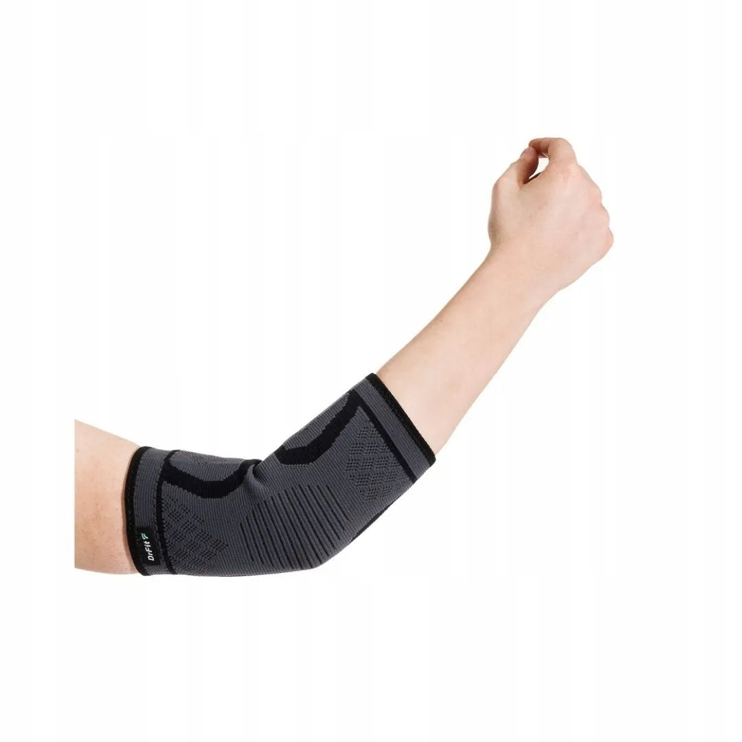 DrFit alkūnės įtvaras, sportinis stabilizatorius, elastinis kompresinis įtvaras, dydis XL
