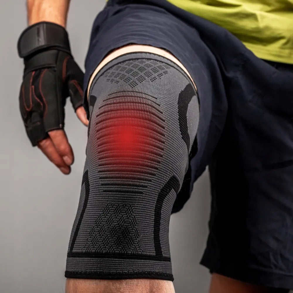 DrFit elastinis kelio įtvaras, sportinis kompresinis įtvaras, S dydis