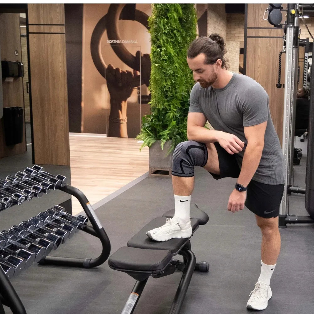 DrFit elastinis kelio įtvaras, sportinis kompresinis įtvaras, S dydis