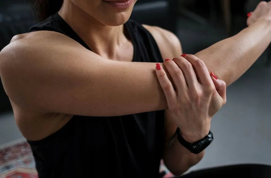 DrFit elastiškas alkūnės įtvaras, lengvas ir profesionalus, L dydis