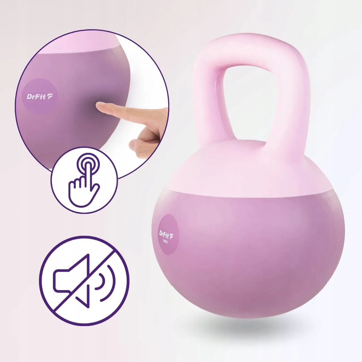 DrFit Kettlebell svoris 10 kg, violetinis