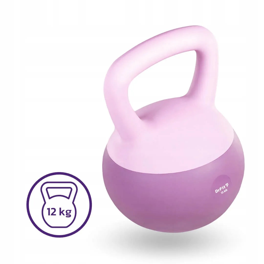 DrFit Kettlebell svoris, mankštos svoris, fioletinė spalva, 12 kg