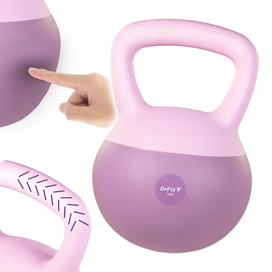 DrFit Kettlebell svoris, mankštos svoris, fioletinė spalva, 12 kg