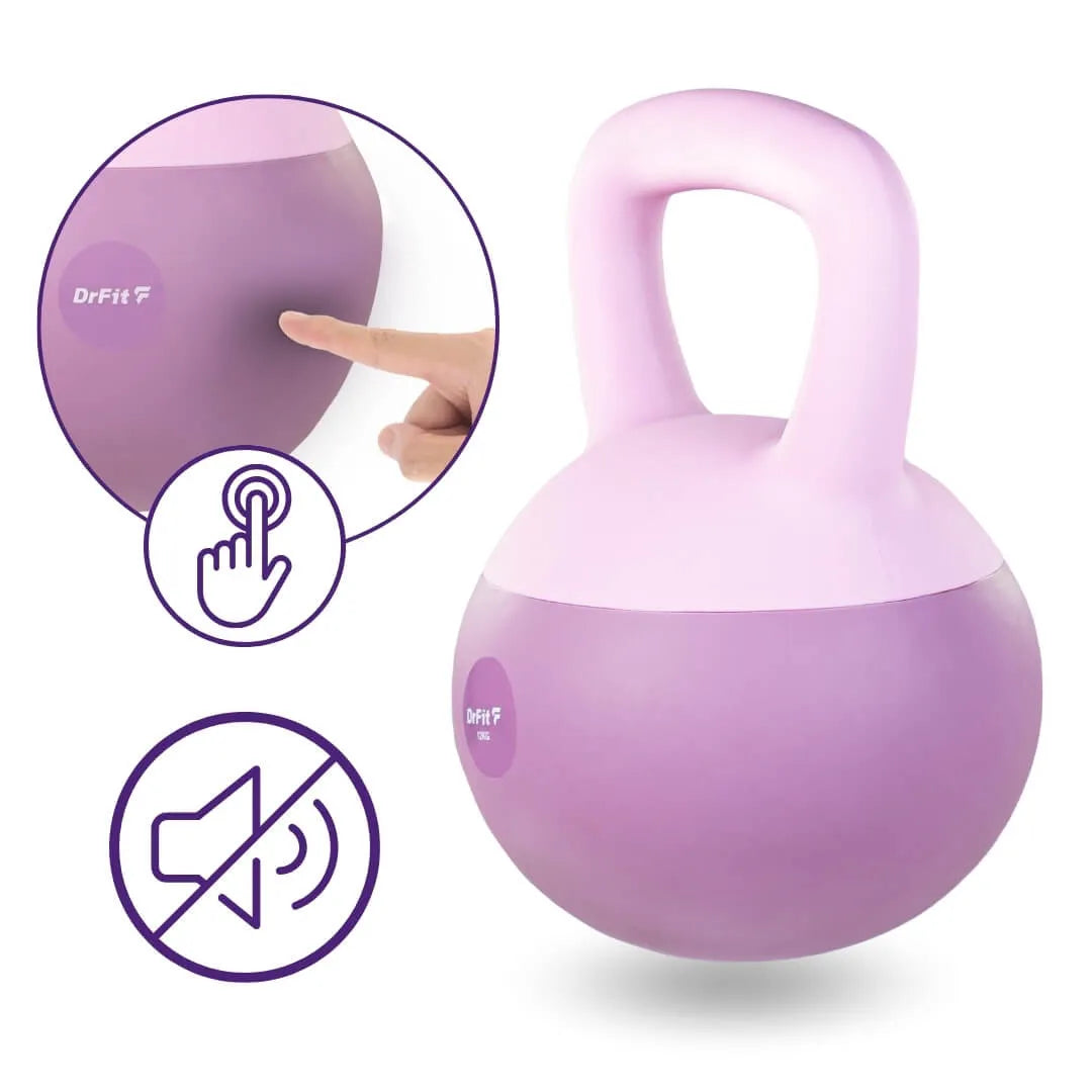 DrFit Kettlebell svoris, mankštos svoris, fioletinė spalva, 12 kg