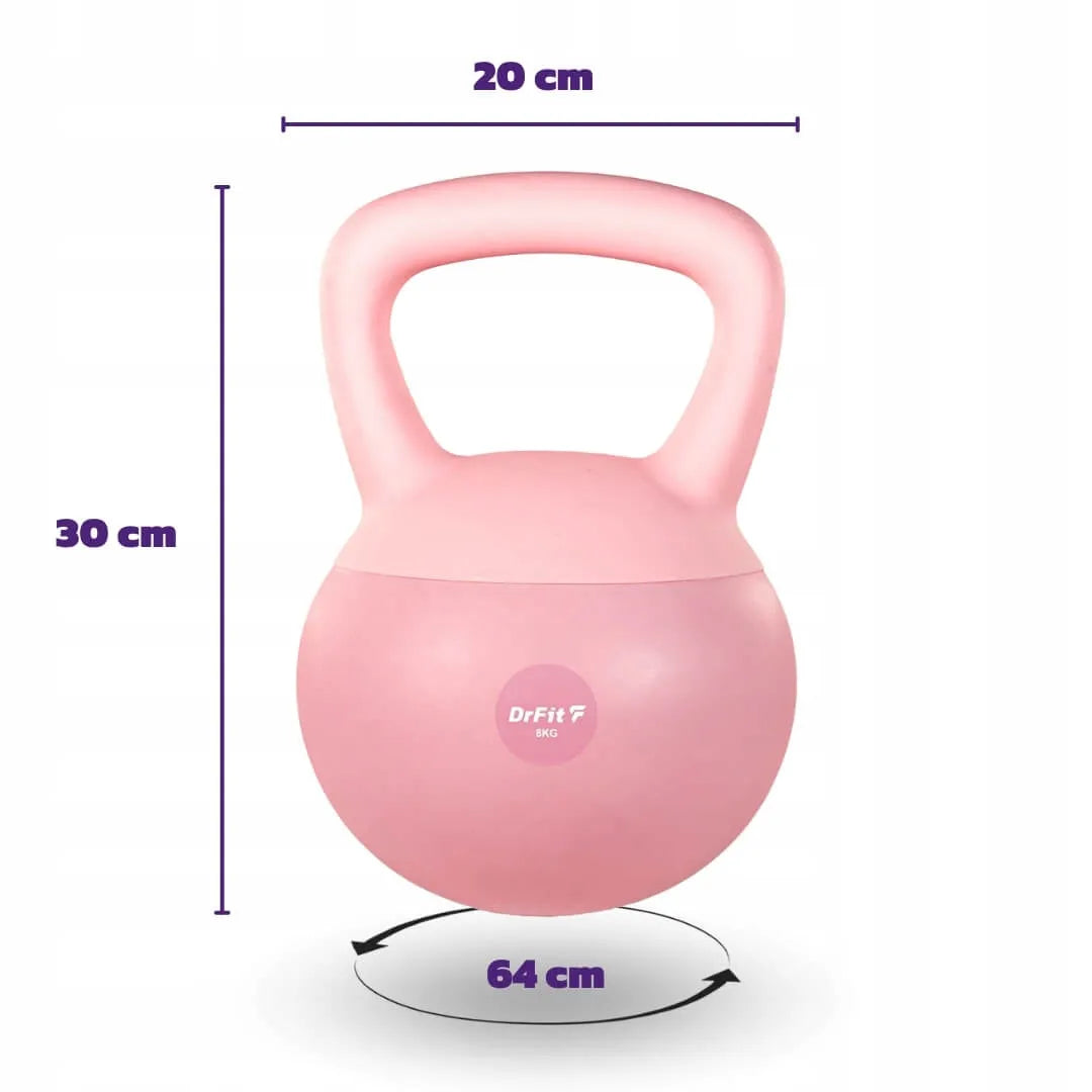DrFit kettlebell svoris sportui, 8 kg, rožinis