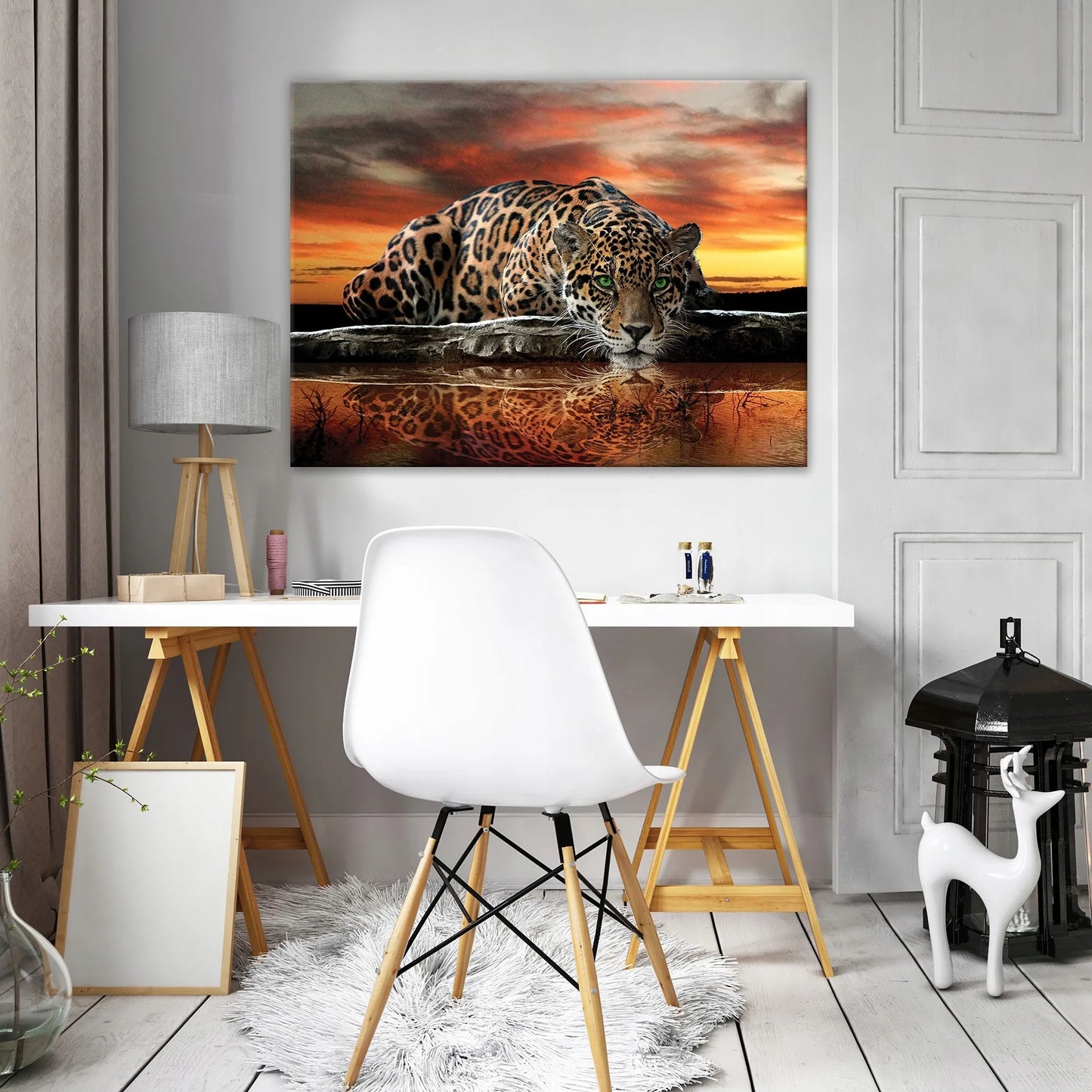 Drob drobė ant drobės JAGUARAS SAFARI miegamajam svetainei didelis XXL 120x80