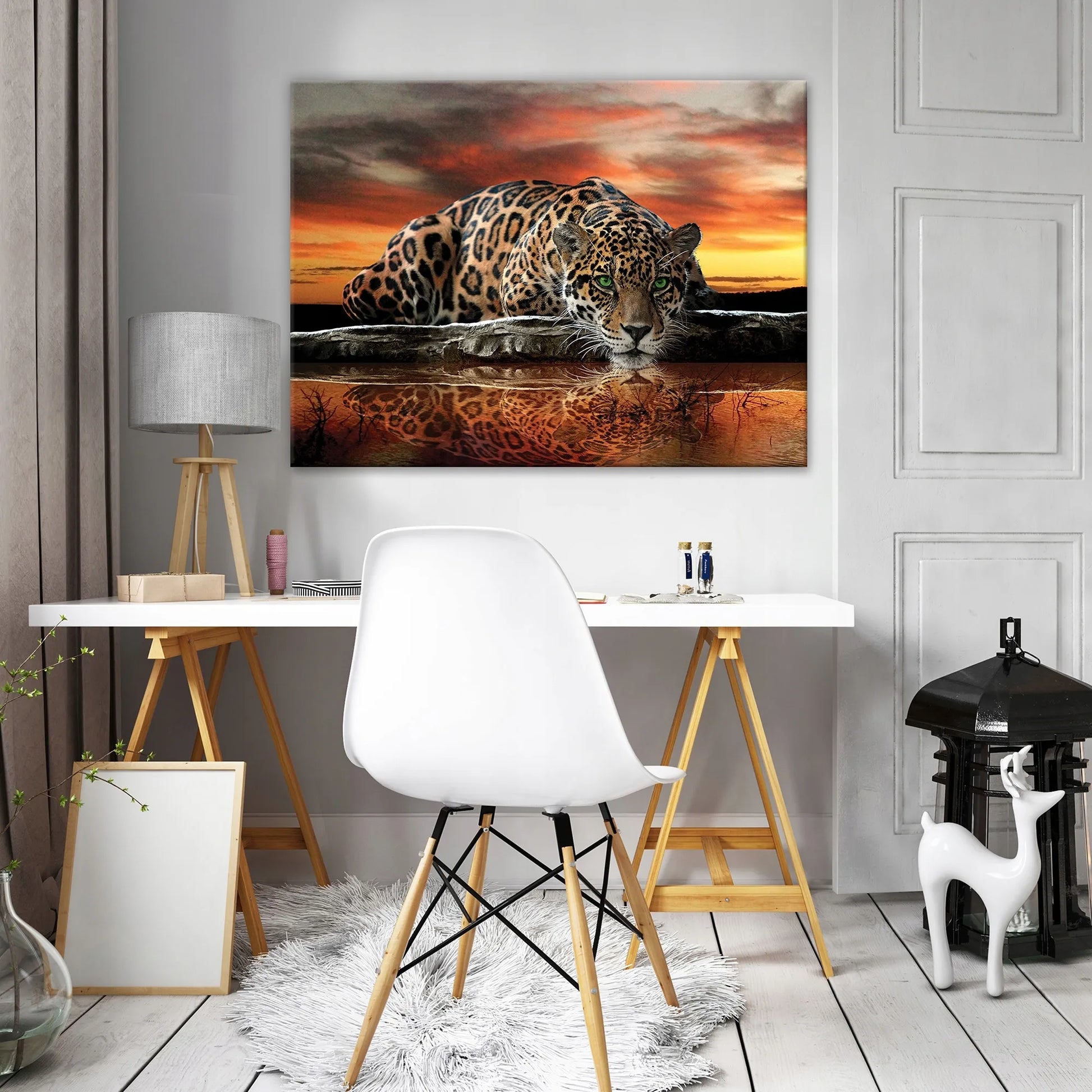 Drob drobė ant drobės JAGUARAS SAFARI miegamajam svetainei didelis XXL 120x80