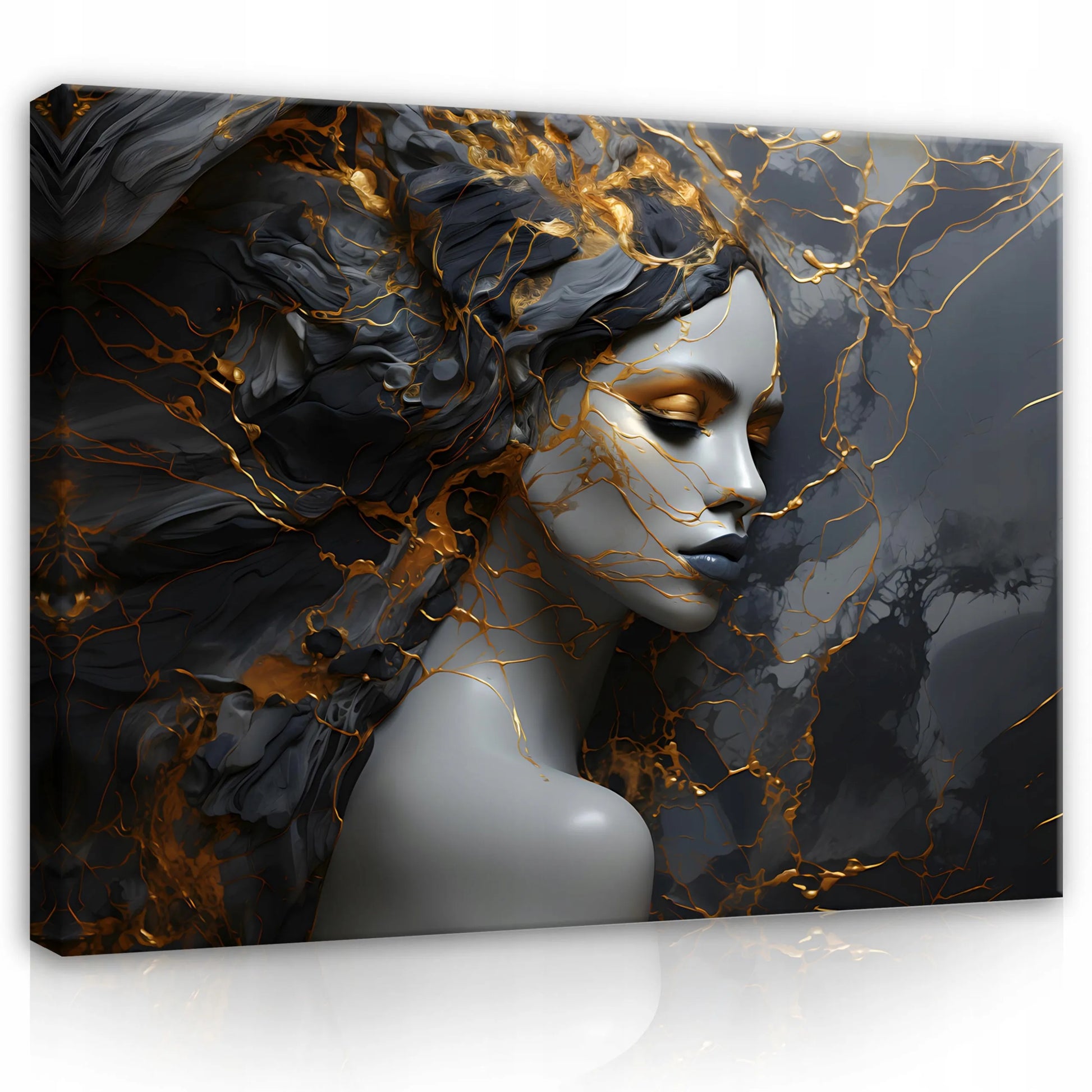 Drobė „ABSTRAKCIJA MARMURAS MOTERIS“ 120x80 cm – sienų dekoras svetainei arba miegamajam