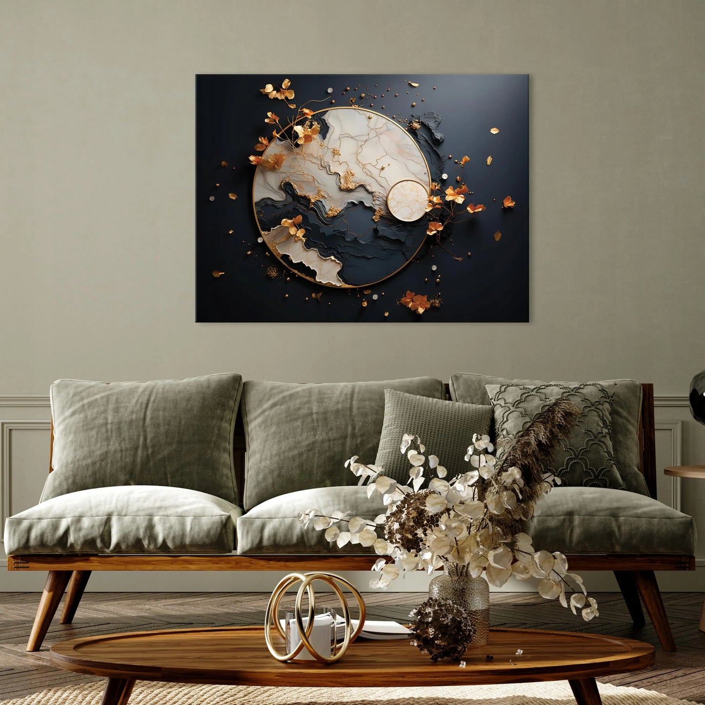 Drobė „Juodo marmuro abstrakcija“ svetainei ir miegamajam 120x80