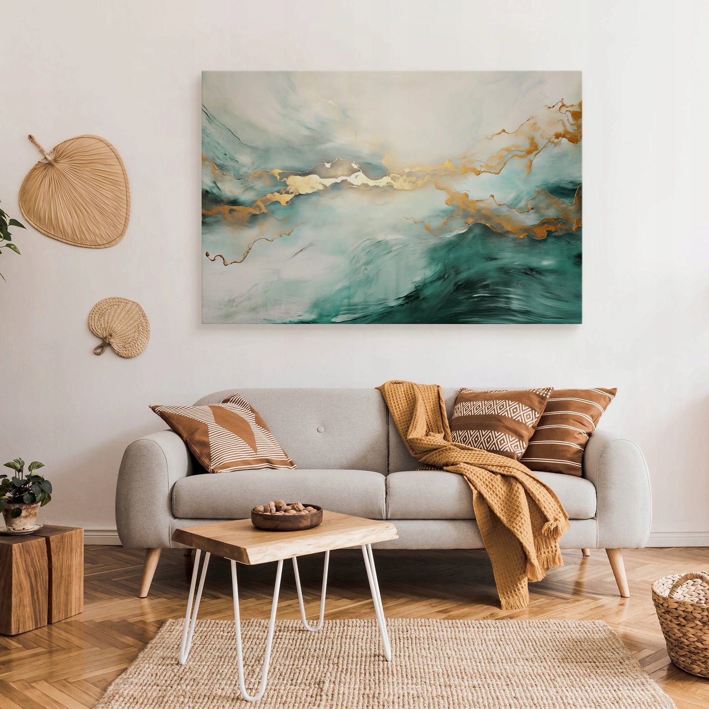 Drobė paveikslas svetainei, abstraktus žalias marmuras, Glamour stilius, 120x80