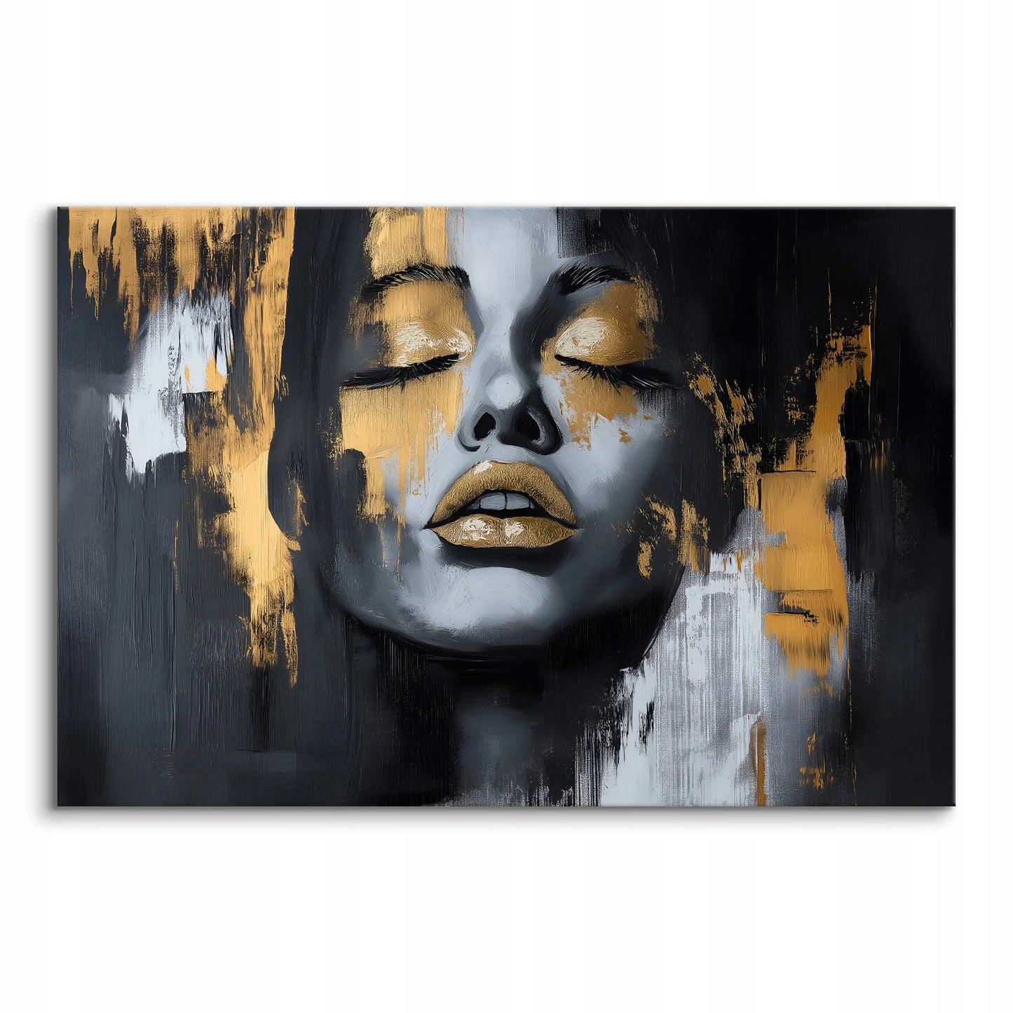 Drobė su paveikslu Moters veido abstrakcija, didelis XXL, svetainei ir miegamajam 120x80cm