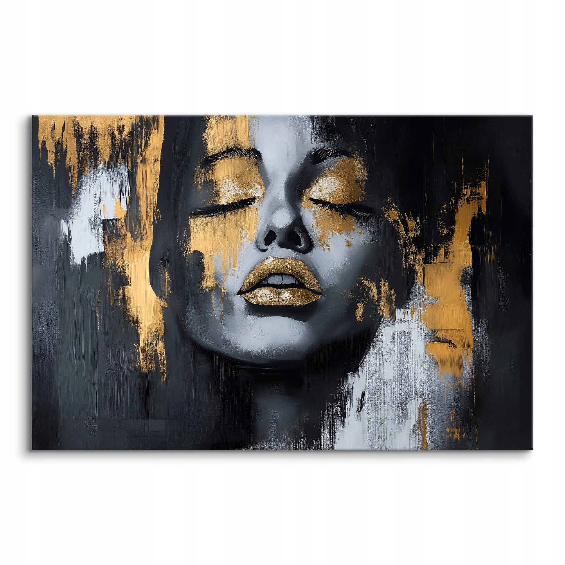 Drobė su paveikslu Moters veido abstrakcija, didelis XXL, svetainei ir miegamajam 120x80cm