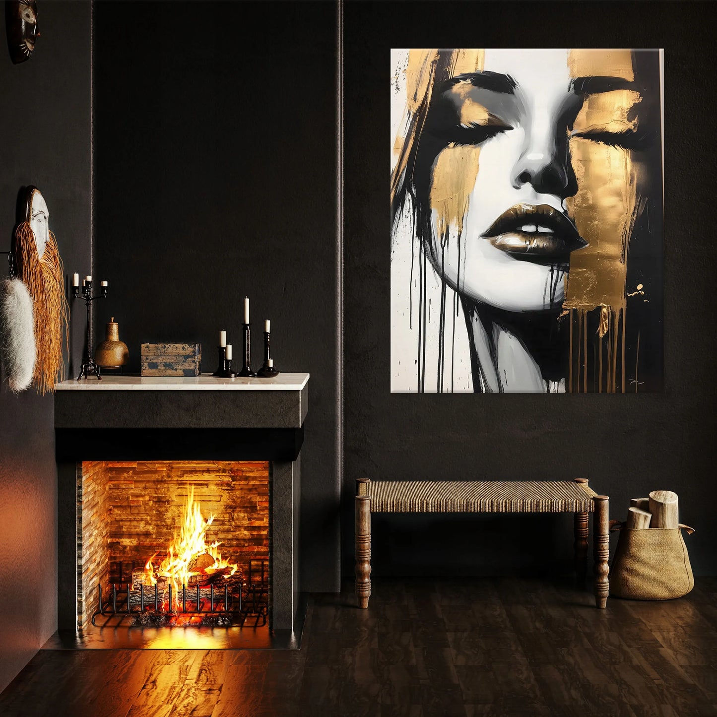 Drobės paveikslas Moters veidas Glamour stiliaus 100x70 cm